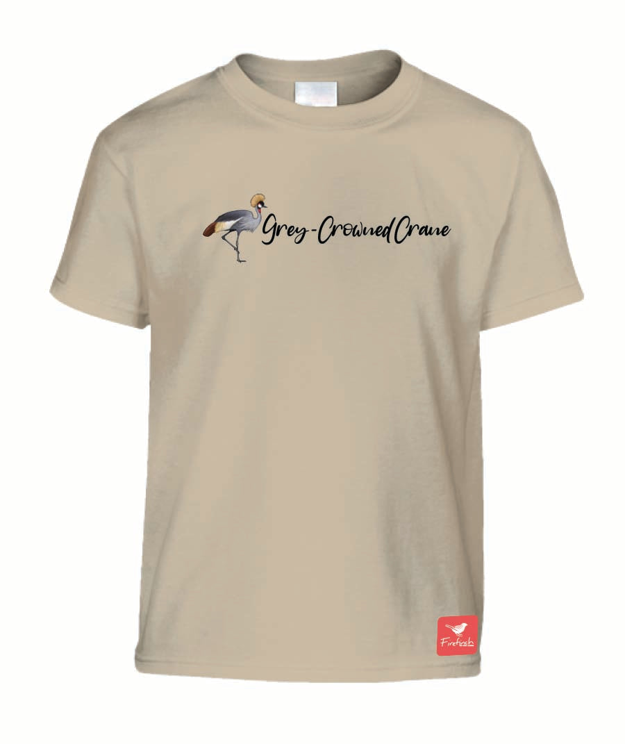 Grey Crowned Crane Name Kids Shirt