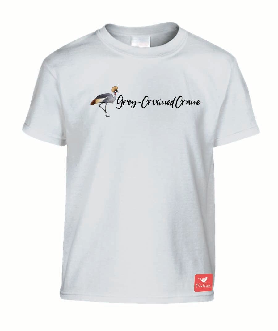 Grey Crowned Crane Name Kids Shirt