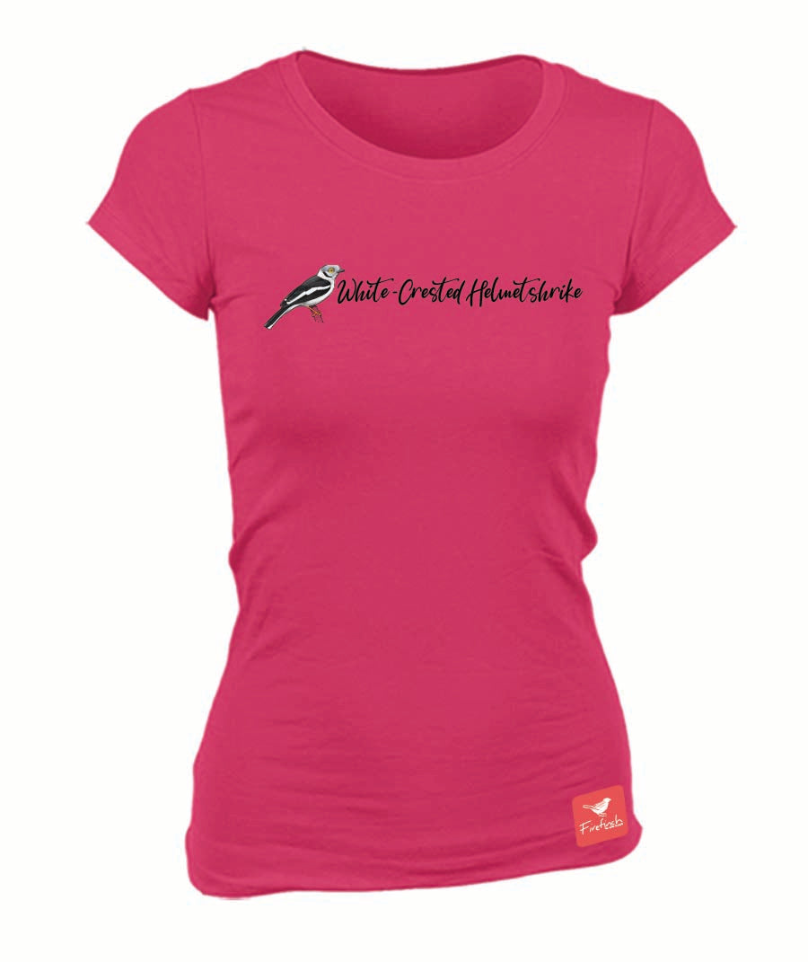 White-Crested Helmetshrike Name Ladies Shirt