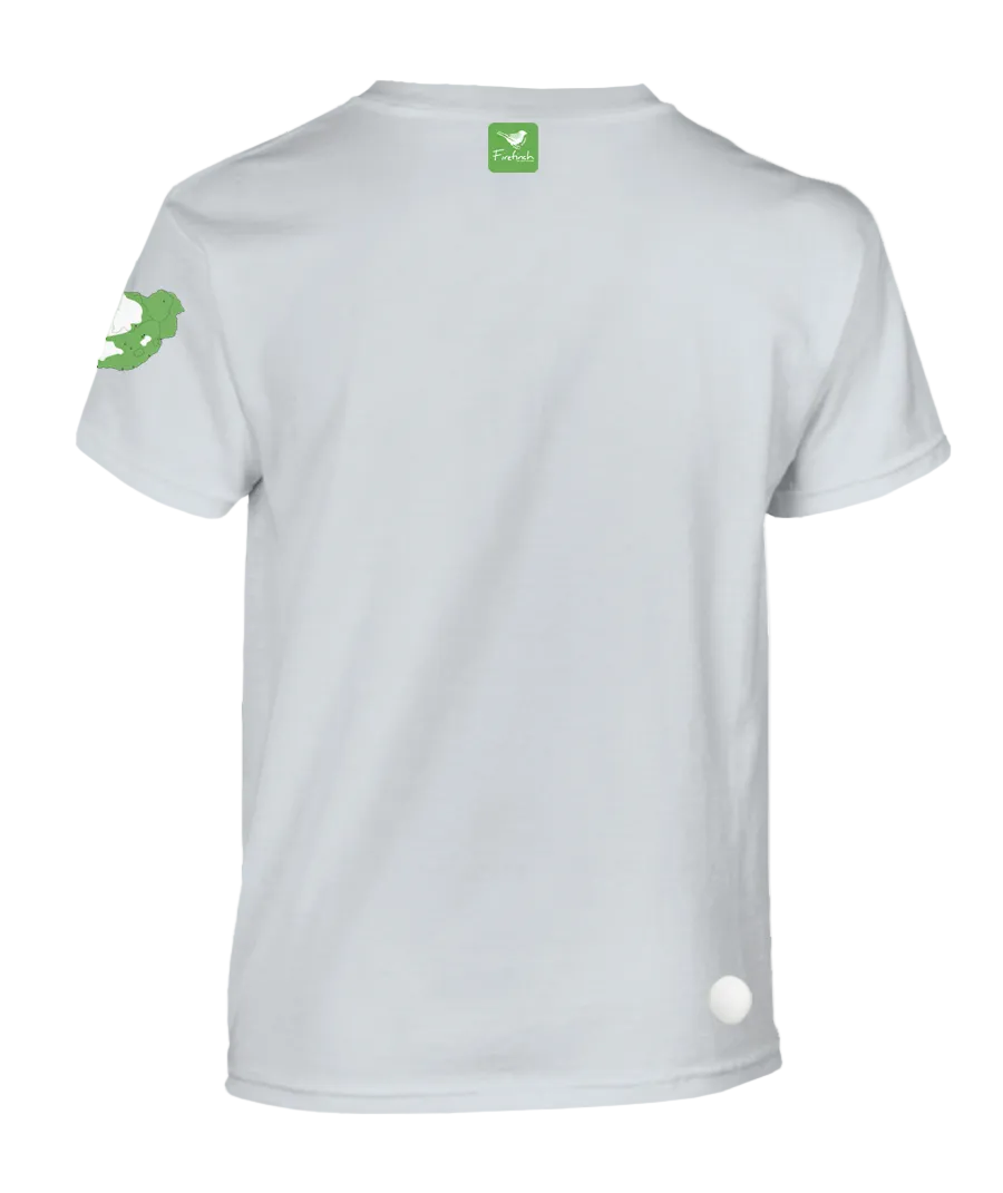 White short-sleeve t-shirt shown from the back.