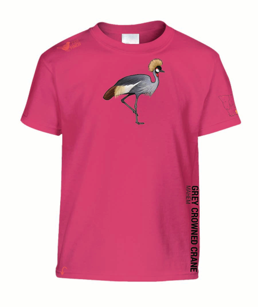 Grey Crowned Crane Kids Shirt