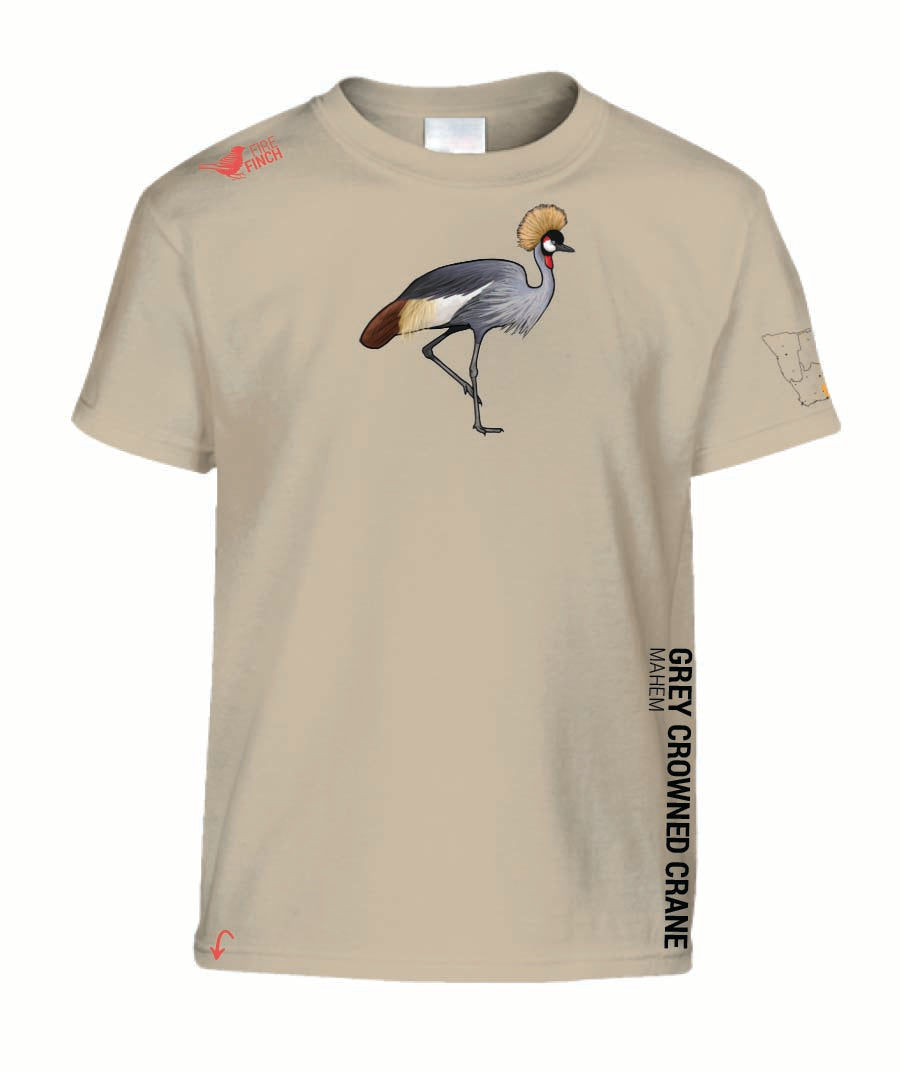 Grey Crowned Crane Kids Shirt