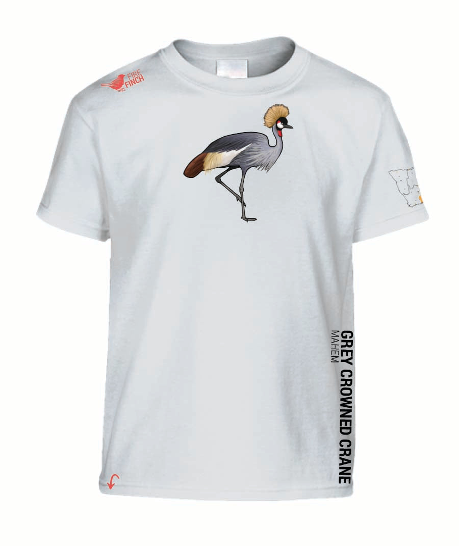 Grey Crowned Crane Kids Shirt