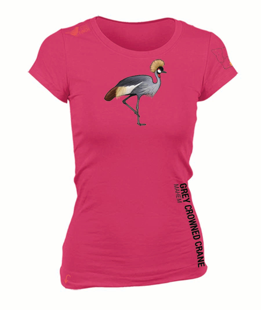 Grey Crowned Crane Ladies Shirt