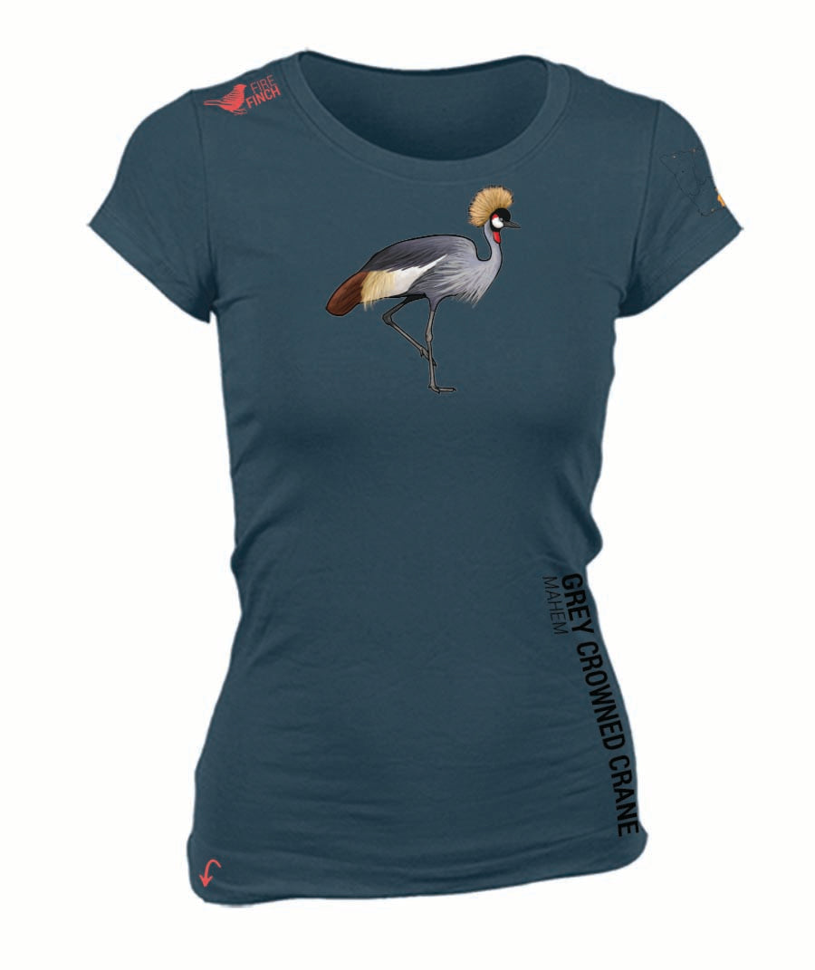 Grey Crowned Crane Ladies Shirt