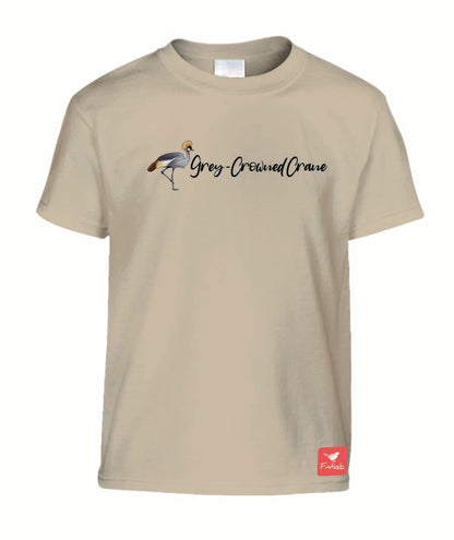 Grey Crowned Crane Name Kids Shirt