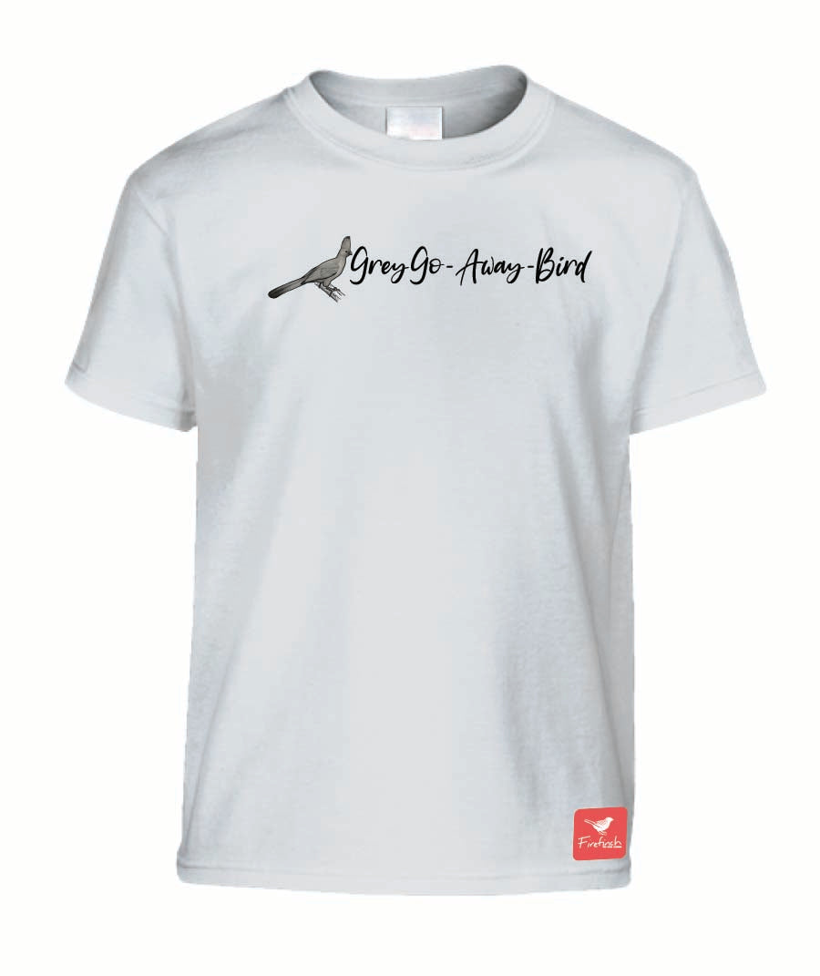 Grey Go-away-bird Name Kids Shirt
