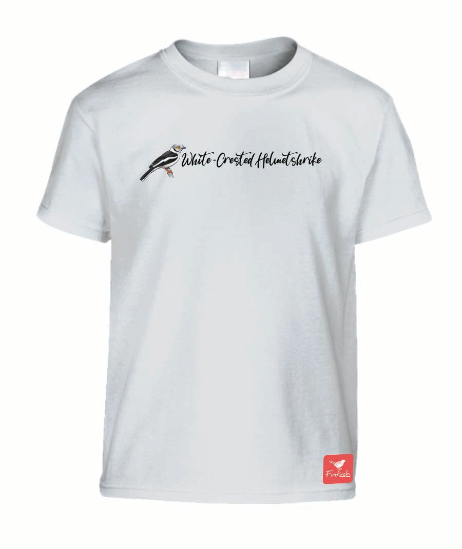 White-Crested Helmetshrike Name Kids Shirt