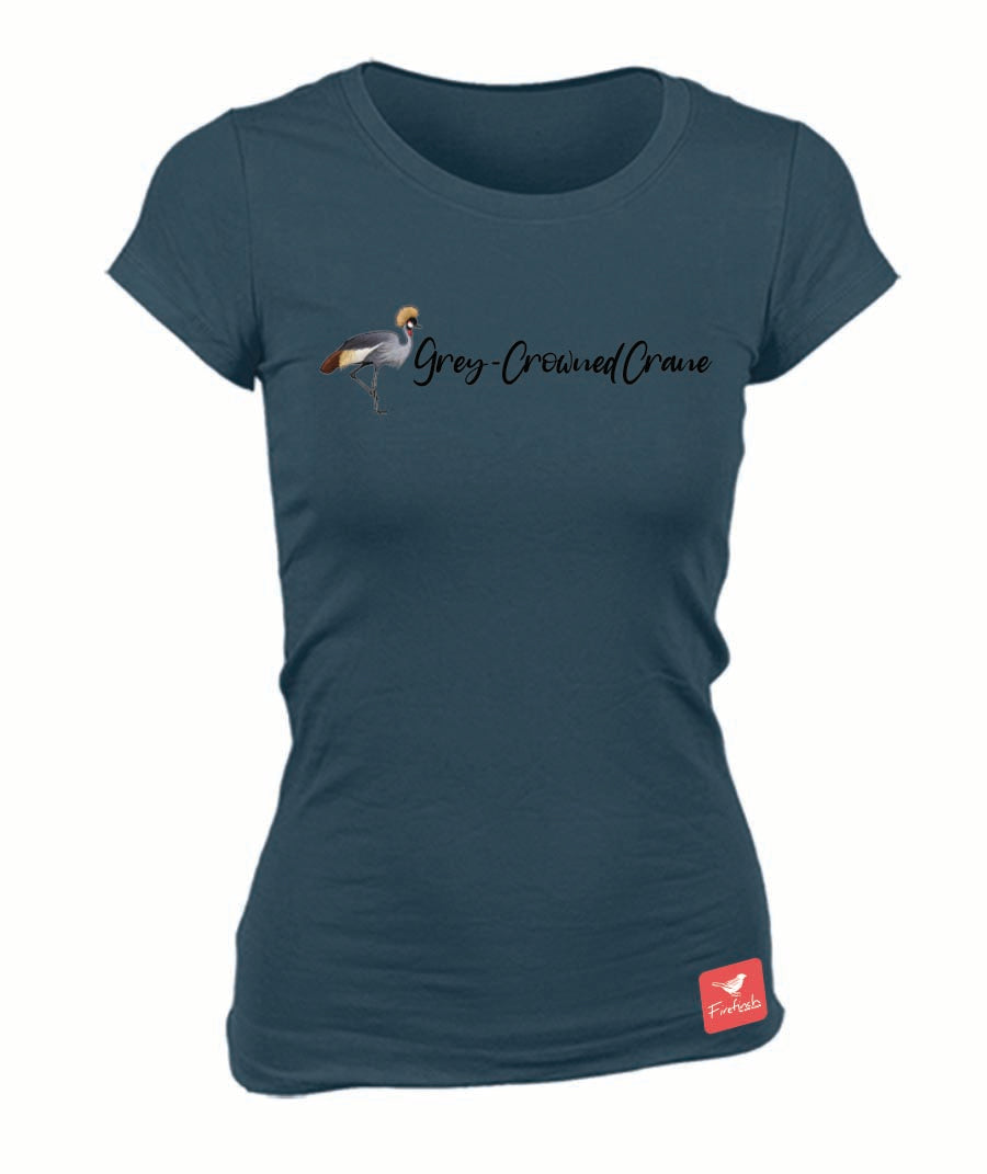 Grey Crowned Crane Name Ladies Shirt