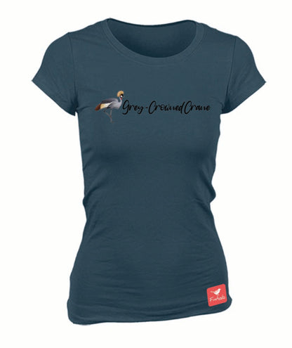 Grey Crowned Crane Name Ladies Shirt