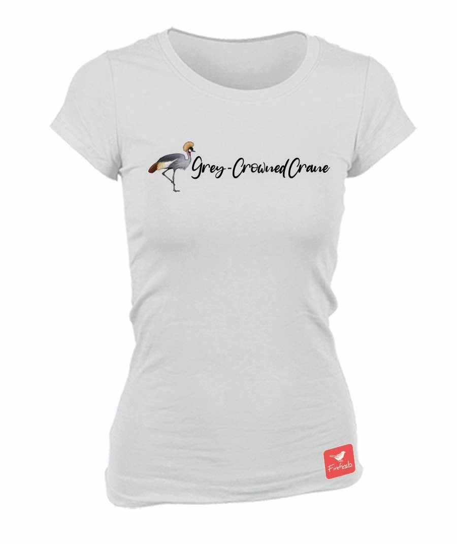 Grey Crowned Crane Name Ladies Shirt