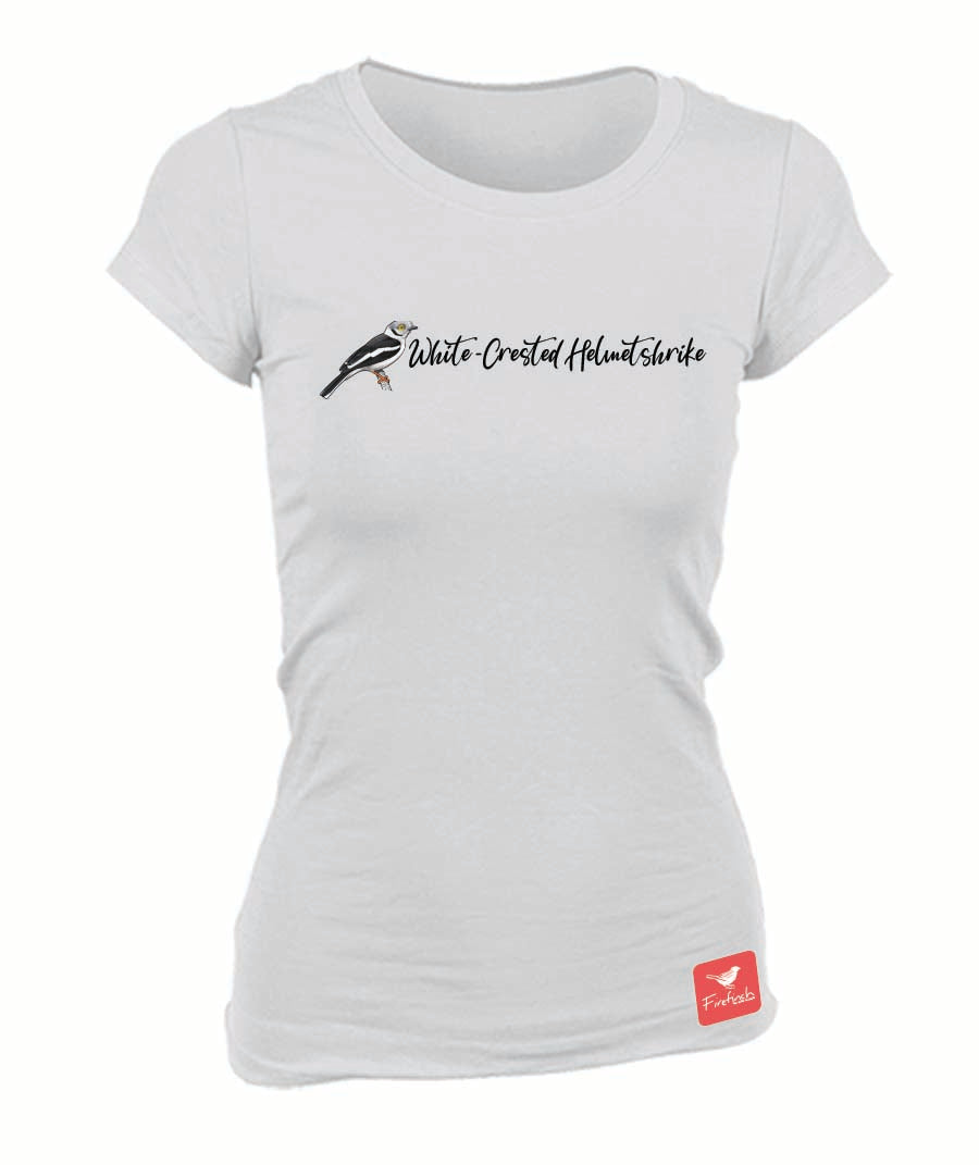 White-Crested Helmetshrike Name Ladies Shirt